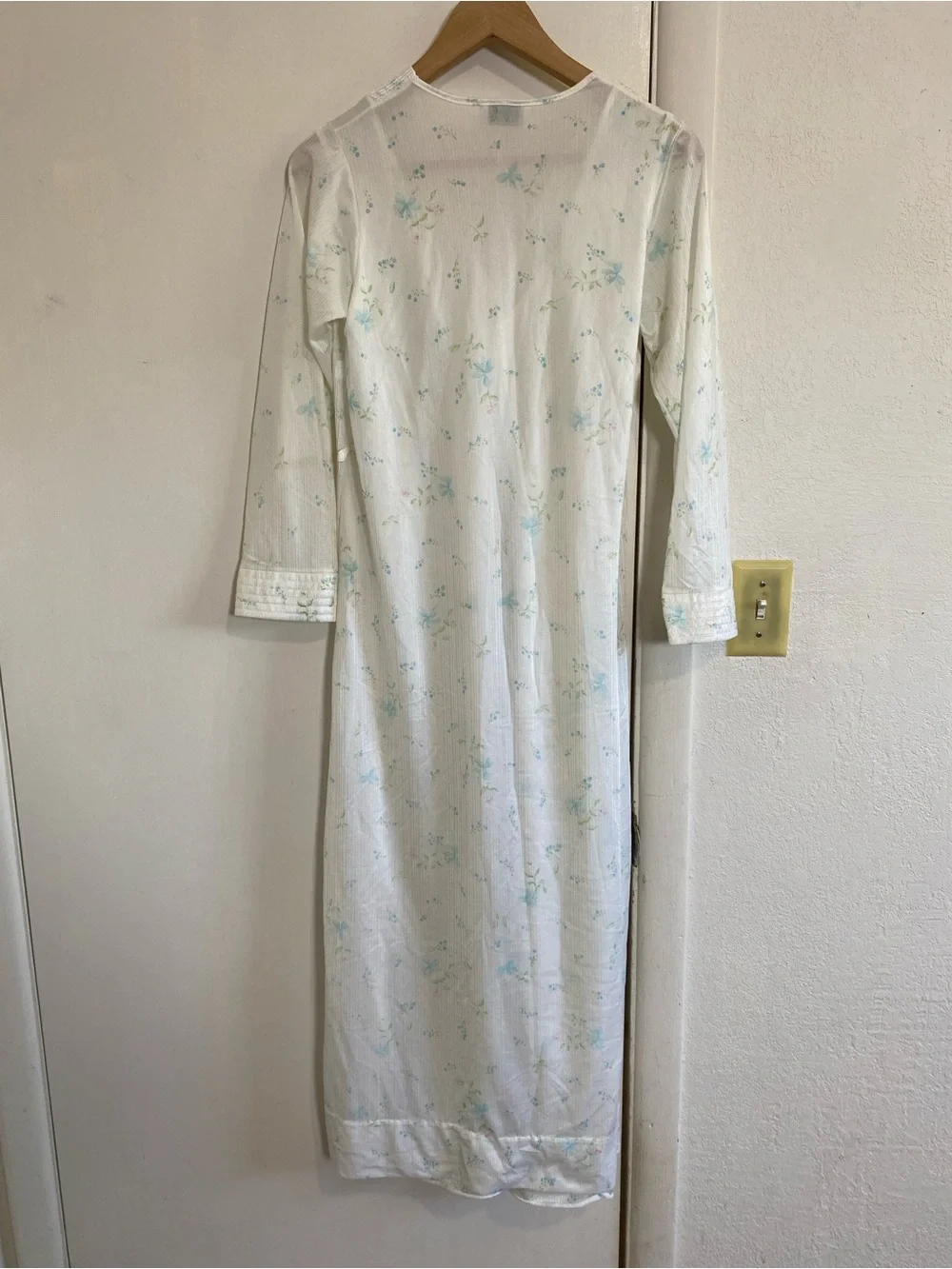 Vintage Rikki New York Sleep Gown Robe Small 2Pc Floral Midi Sleepwear